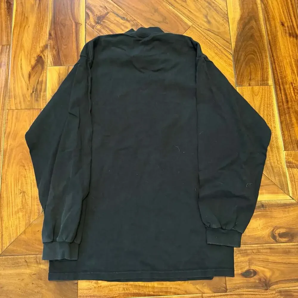 90s White Tag Vintage Nike Mini Swoosh Black Mock Neck Long Sleeve Shirt Medium